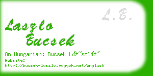 laszlo bucsek business card